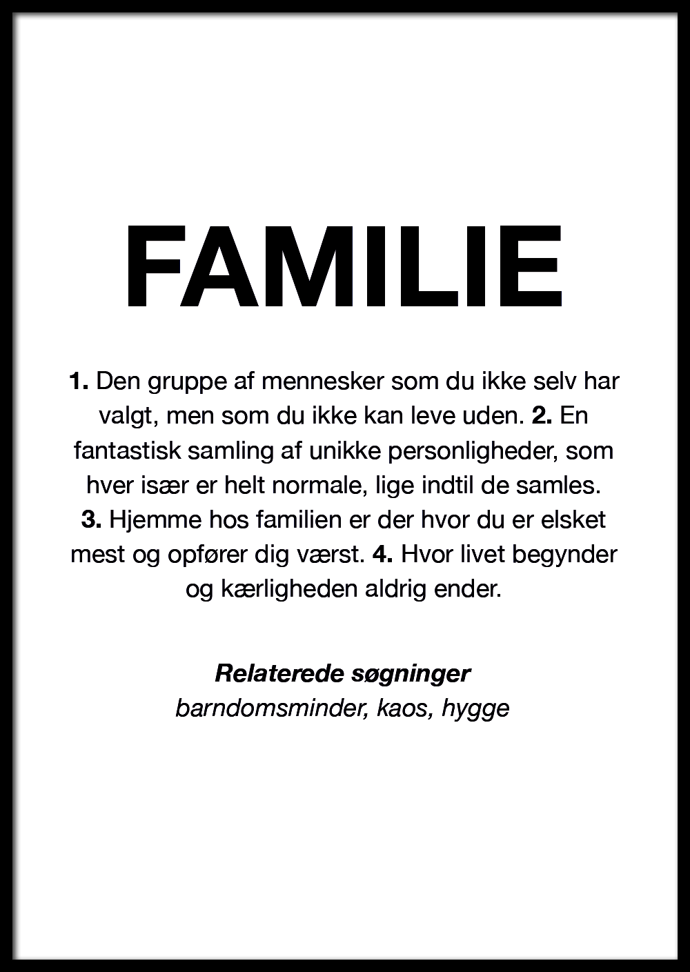 Alert Evaluering Søgemaskine optimering Familie Definition Plakat 🇩🇰 – Posters of Tomorrow®